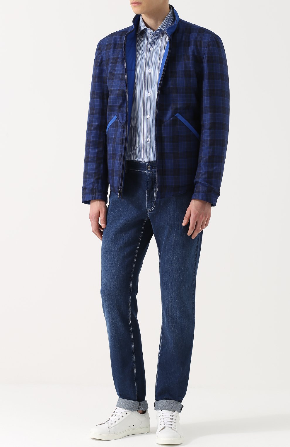 Джинсы прямого кроя с контрастной прострочкой ZILLI, арт. 613N070002, фото 2