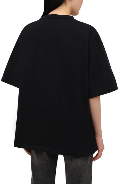 Хлопковая футболка BALENCIAGA черного цвета по цене 51450 руб., арт. 641532/TJVK6, фото 4 Хлопковая футболка BALENCIAGA, арт. 641532/TJVK6, фото 4