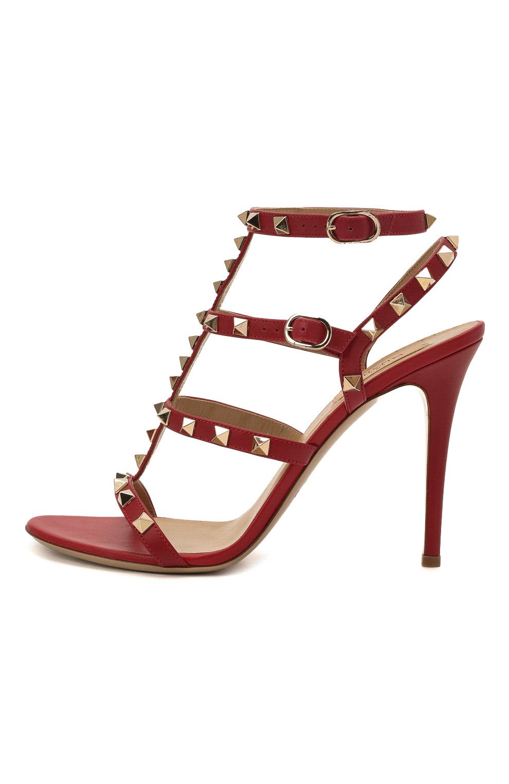 Кожаные босоножки rockstud VALENTINO красного цвета по цене 76850 руб., арт. LW1S0A27/V0D, фото 4 Кожаные босоножки rockstud VALENTINO, арт. LW1S0A27/V0D, фото 4