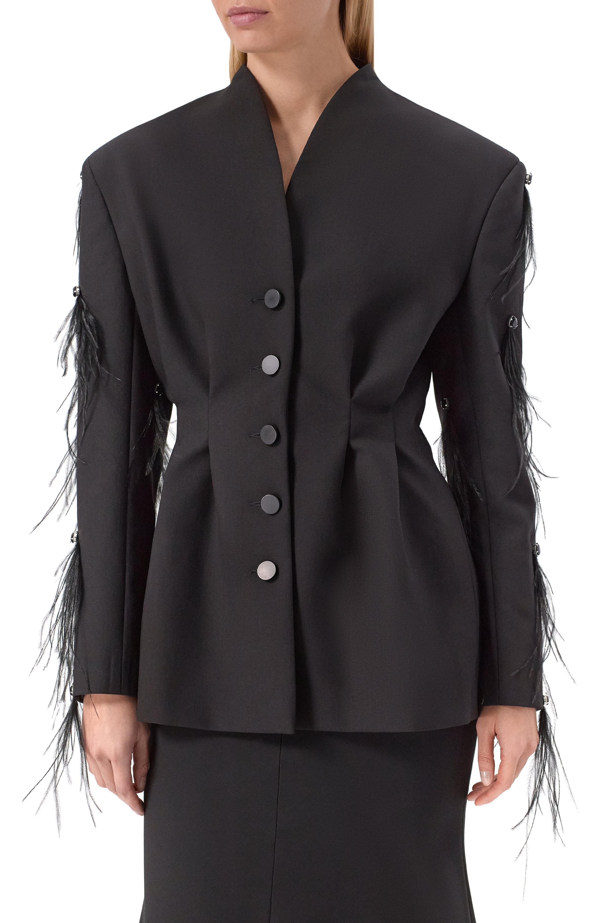 Жакет с отделкой стразами и перьями LEFFERS, арт. 4.52.45.15.01, фото 3