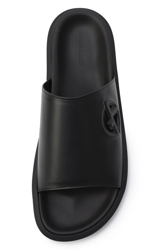 Кожаные шлепанцы Giorgio Armani X2P097/XF731 Чёрный  X2P097/XF731 Фото 6