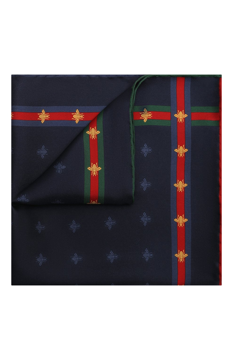 Шелковый платок GUCCI темно-синего цвета по цене 22320 руб., арт. 407465 4G001, фото 1 Шелковый платок GUCCI, арт. 407465 4G001, фото 1