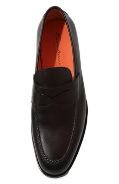 Мужские кожаные пенни-лоферы SANTONI бордового цвета, арт. MCNG15609PI2BLYFN01 | Фото 6 (Материал внутренний: Натуральная кожа; Материал сплава: Проставлено; Нос: Не проставлено; Стили: Классический)