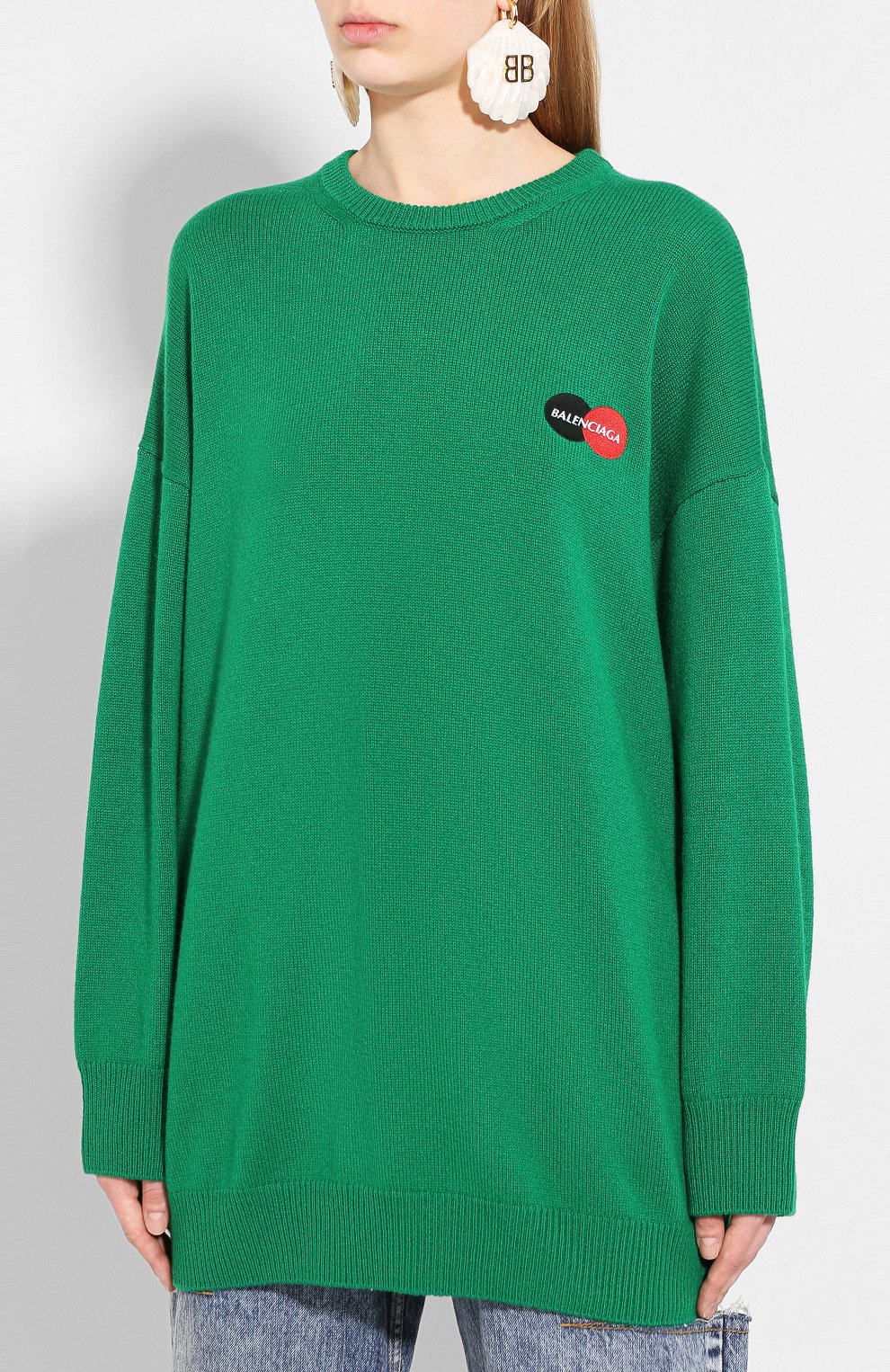 Кашемировый свитер BALENCIAGA зеленого цвета по цене 88550 руб., арт. 620992/T4103, фото 3 Кашемировый свитер BALENCIAGA, арт. 620992/T4103, фото 3
