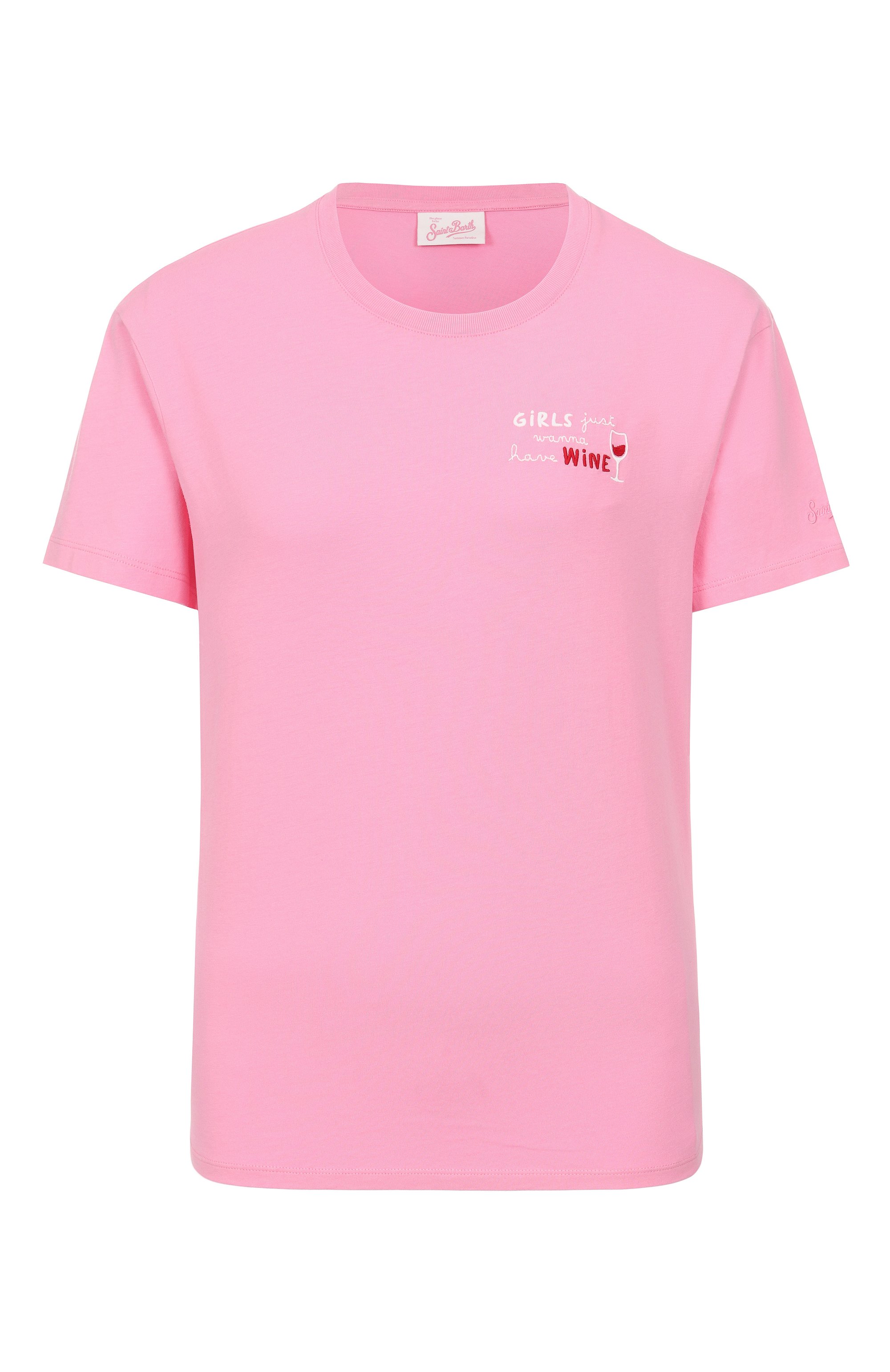 Хлопковая футболка MC2 SAINT BARTH розового цвета по цене 10450 руб., арт. STBW EMILIE/06015H, фото 1 Хлопковая футболка MC2 SAINT BARTH, арт. STBW EMILIE/06015H, фото 1
