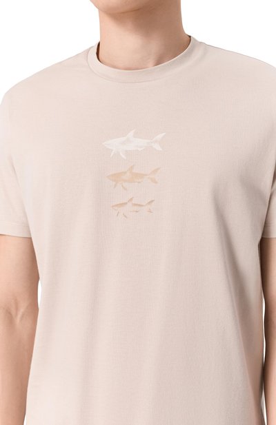 Хлопковая футболка PAUL&SHARK светло-бежевого цвета по цене 31600 руб., арт. 26411048, фото 5 Хлопковая футболка PAUL&SHARK, арт. 26411048, фото 5