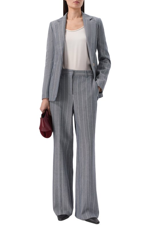 Брюки из хлопка и льна Lorena Antoniazzi P2635PA01A/5181 Голубой  P2635PA01A/5181 Фото 2