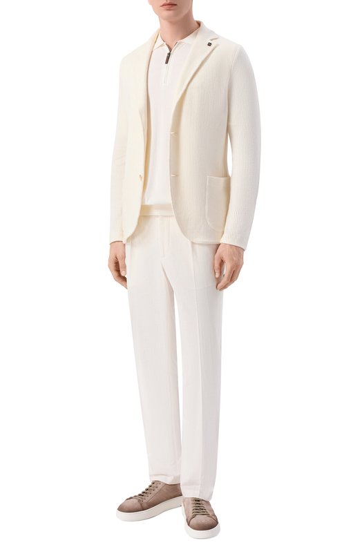 Пиджак изо льна и хлопка Gran Sasso 57156/18652 Кремовый  57156/18652 Фото 2