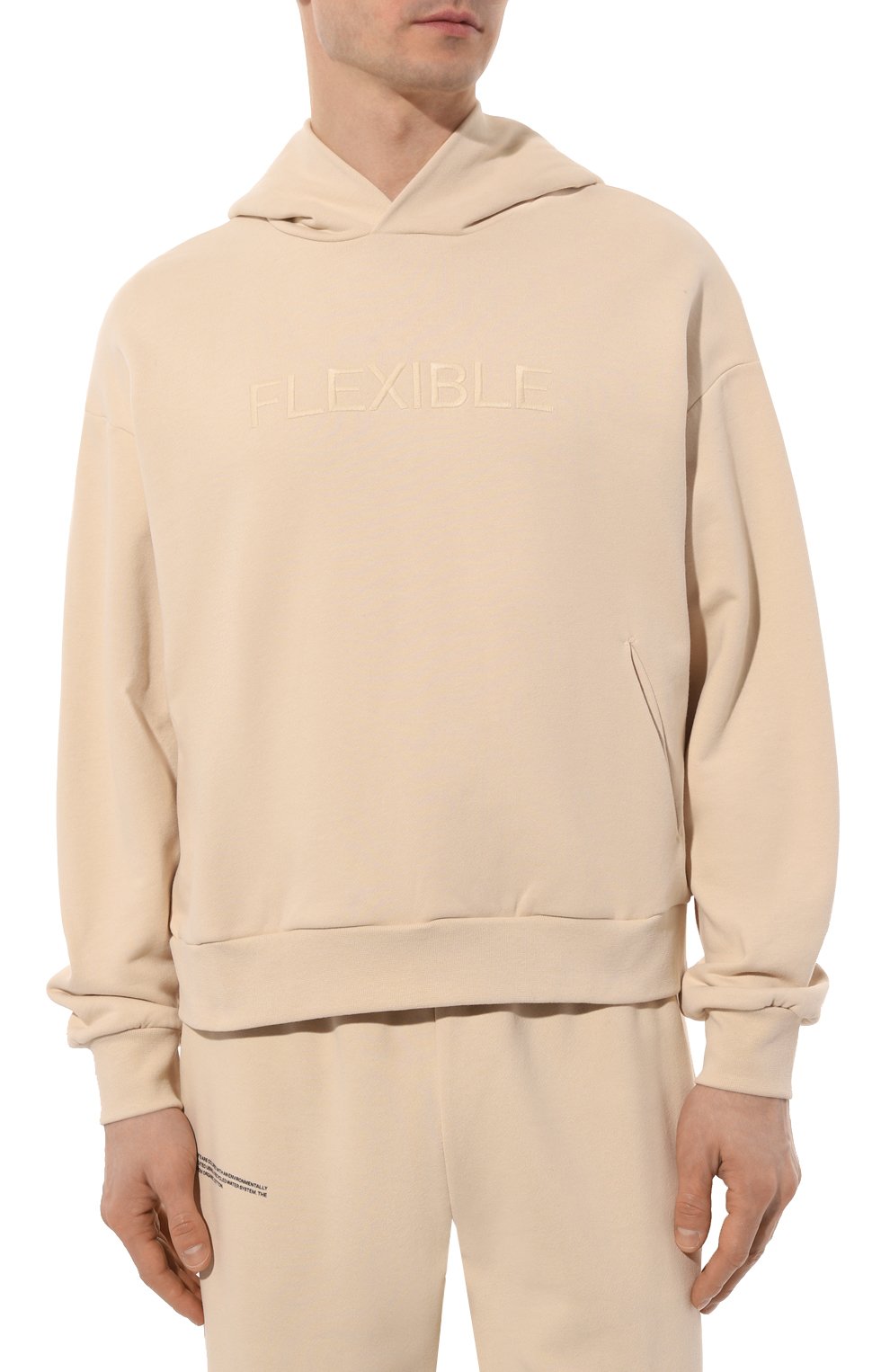 Хлопковое худи PANGAIA бежевого цвета по цене 15820 руб., арт. 365 Flexible Hoodie, фото 6 Хлопковое худи PANGAIA, арт. 365 Flexible Hoodie, фото 6