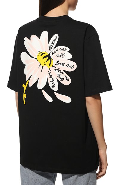 Хлопковая футболка MSGM черного цвета по цене 17250 руб., арт. 3242MDM261 227298, фото 4 Хлопковая футболка MSGM, арт. 3242MDM261 227298, фото 4