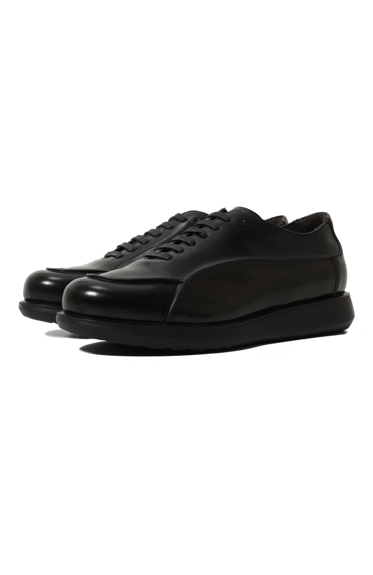 Мужские кожаные кроссовки GIORGIO ARMANI черного цвета, арт. X2C526/XF294 | Фото 1 (Подошва: Массивная; Материал внутренний: Натуральная кожа; Стили: Классический; Материал утеплителя: Без утеплителя; Материал внешний: Натуральная кожа; Кросс-КТ: Низкие)