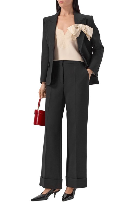 Шелковый топ Valentino 8B3AEBG1/1MM Кремовый  8B3AEBG1/1MM Фото 2