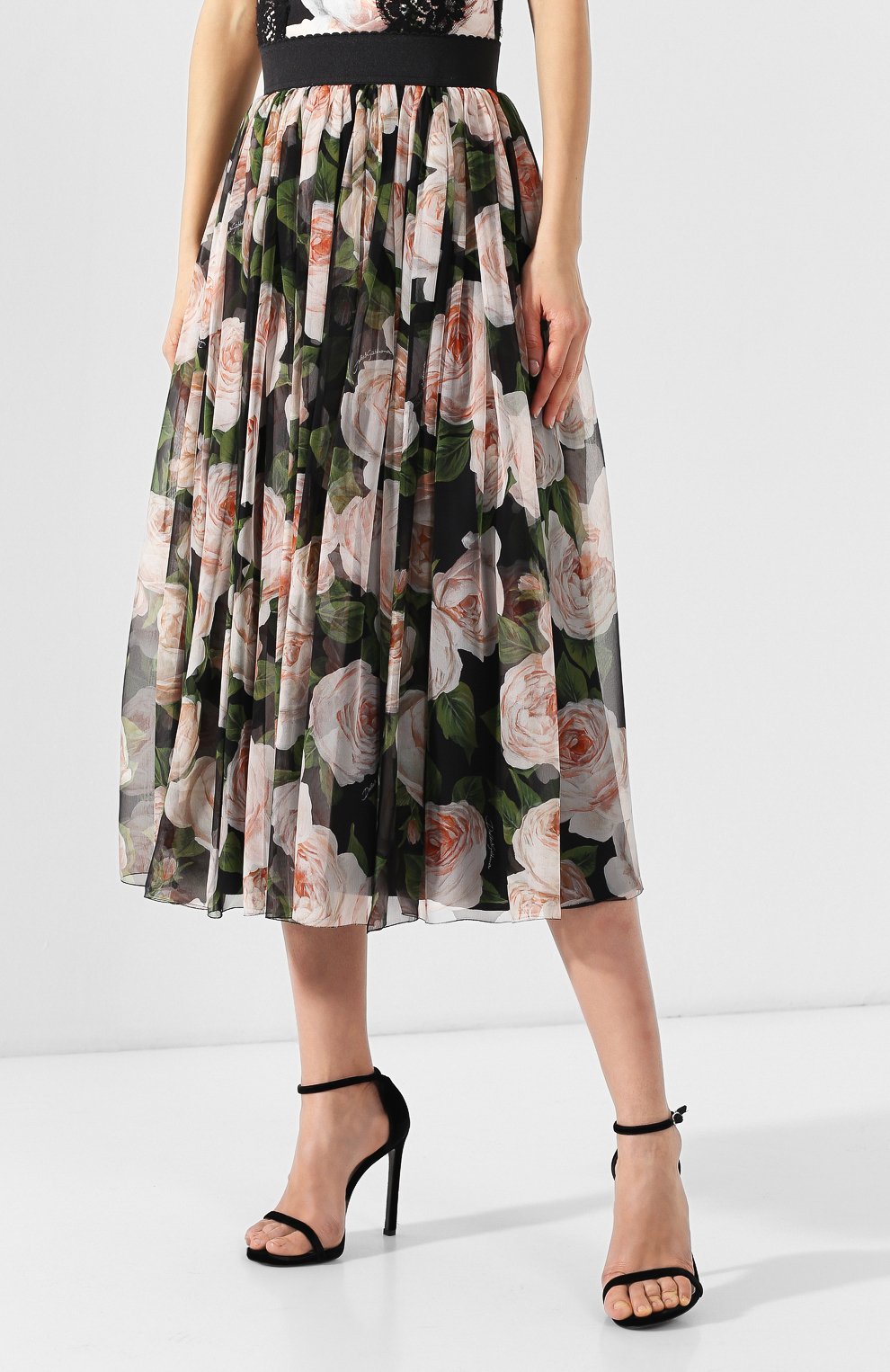 Шелковая юбка DOLCE & GABBANA разноцветного цвета по цене 158000 руб., арт. F4AWRT/HS10C, фото 3 Шелковая юбка DOLCE & GABBANA, арт. F4AWRT/HS10C, фото 3