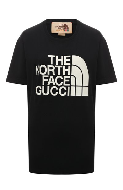 Хлопковая футболка the north face x gucci GUCCI, арт. 615044 XJDBZ, фото 1