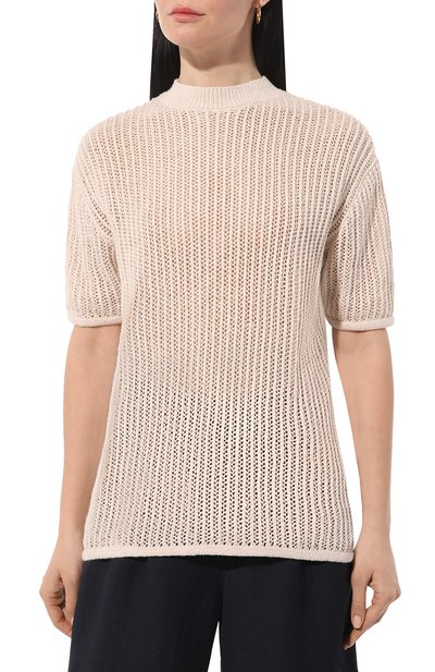 Хлопковый пуловер ADDICTED бежевого цвета по цене 21670 руб., арт. AC2224, фото 3 Хлопковый пуловер ADDICTED, арт. AC2224, фото 3