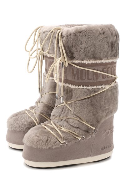 Замшевые сапоги yves salomon x moon boot YVES SALOMON, арт. 20WAC703XXMERL, фото 1