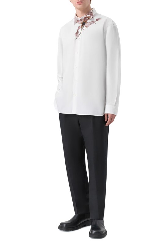 Хлопковая рубашка Dries Van Noten 020732-2008-305 Белый  020732-2008-305 Фото 2