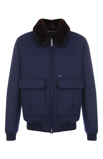 Мужской кашемировый бомбер с воротником из норки STEFANO RICCI, арт. MZJ5300020/C069HC