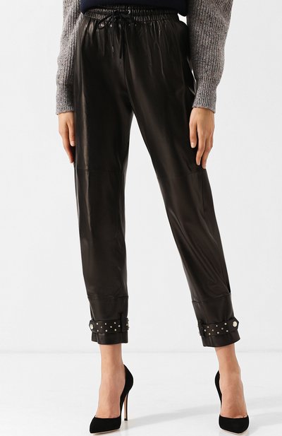 Укороченные кожаные брюки с эластичным поясом GIVENCHY, арт. BW5060607D, фото 3