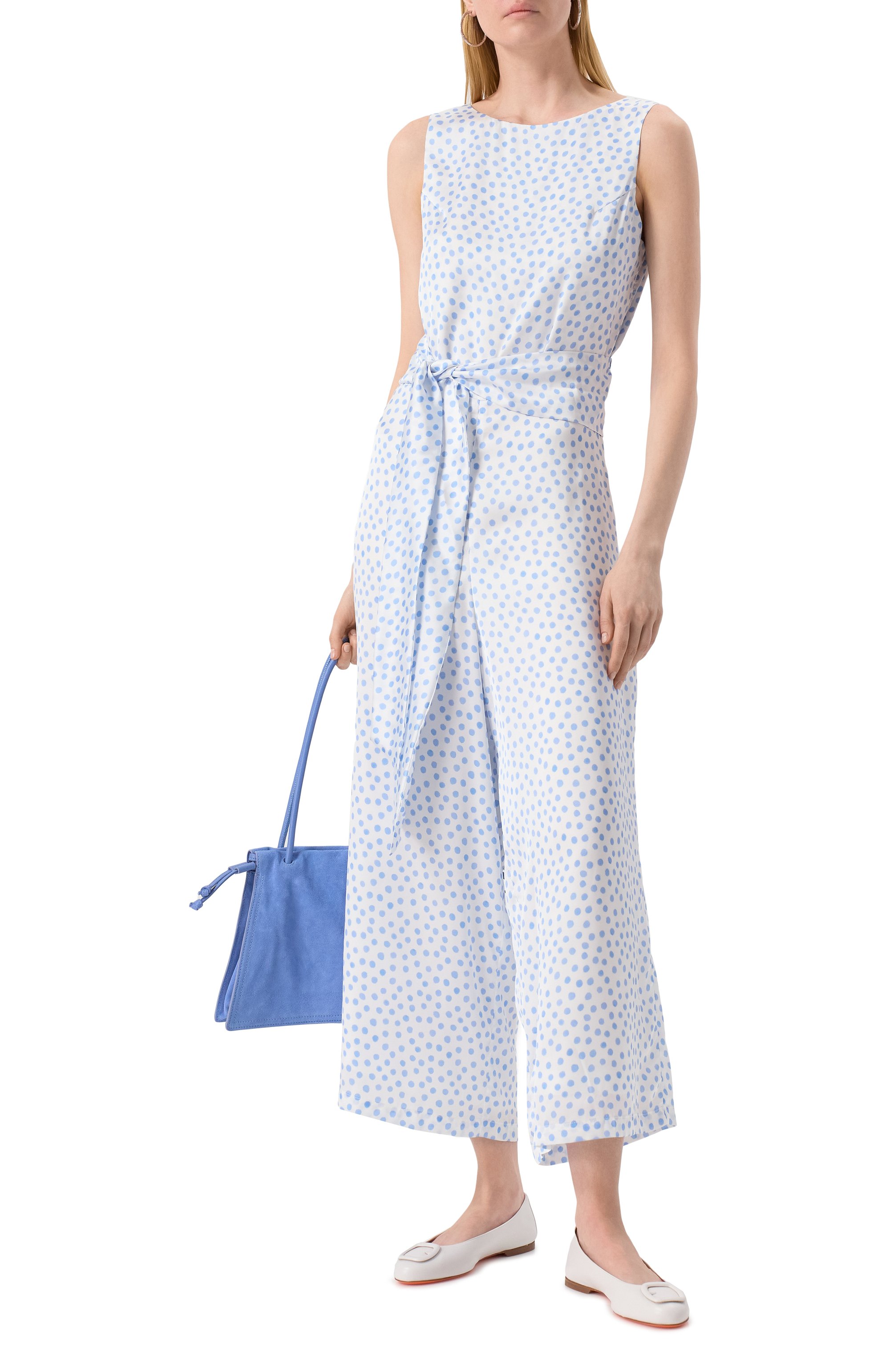 Атласный комбинезон MAX AND MOI голубого цвета по цене 49950 руб., арт. E25CAUDREY, фото 2 Атласный комбинезон MAX AND MOI, арт. E25CAUDREY, фото 2