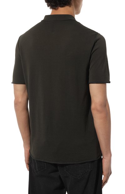 Поло из хлопка и вискозы TRANSIT хаки цвета по цене 31300 руб., арт. CFUTRT9442, фото 4 Поло из хлопка и вискозы TRANSIT, арт. CFUTRT9442, фото 4