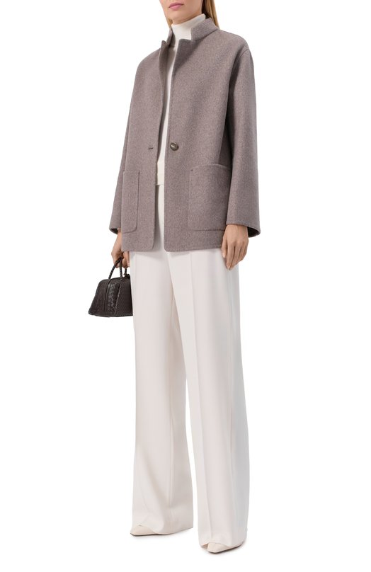 Кашемировое полупальто Agnona TF1005E/D7028E Бежевый  TF1005E/D7028E Фото 2