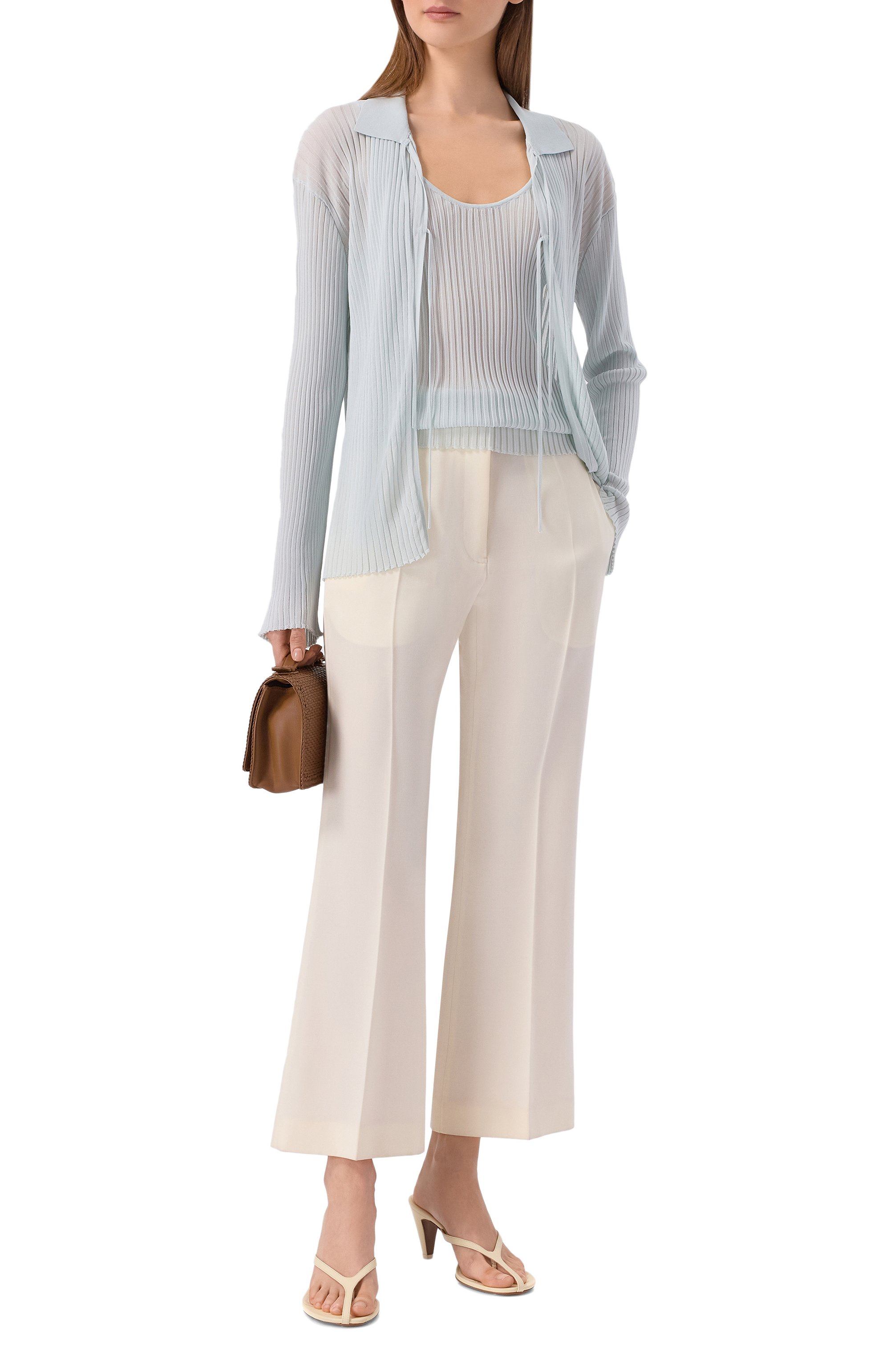 Топ из вискозы 12 STOREEZ голубого цвета по цене 9800 руб., арт. 138057, фото 2 Топ из вискозы 12 STOREEZ, арт. 138057, фото 2