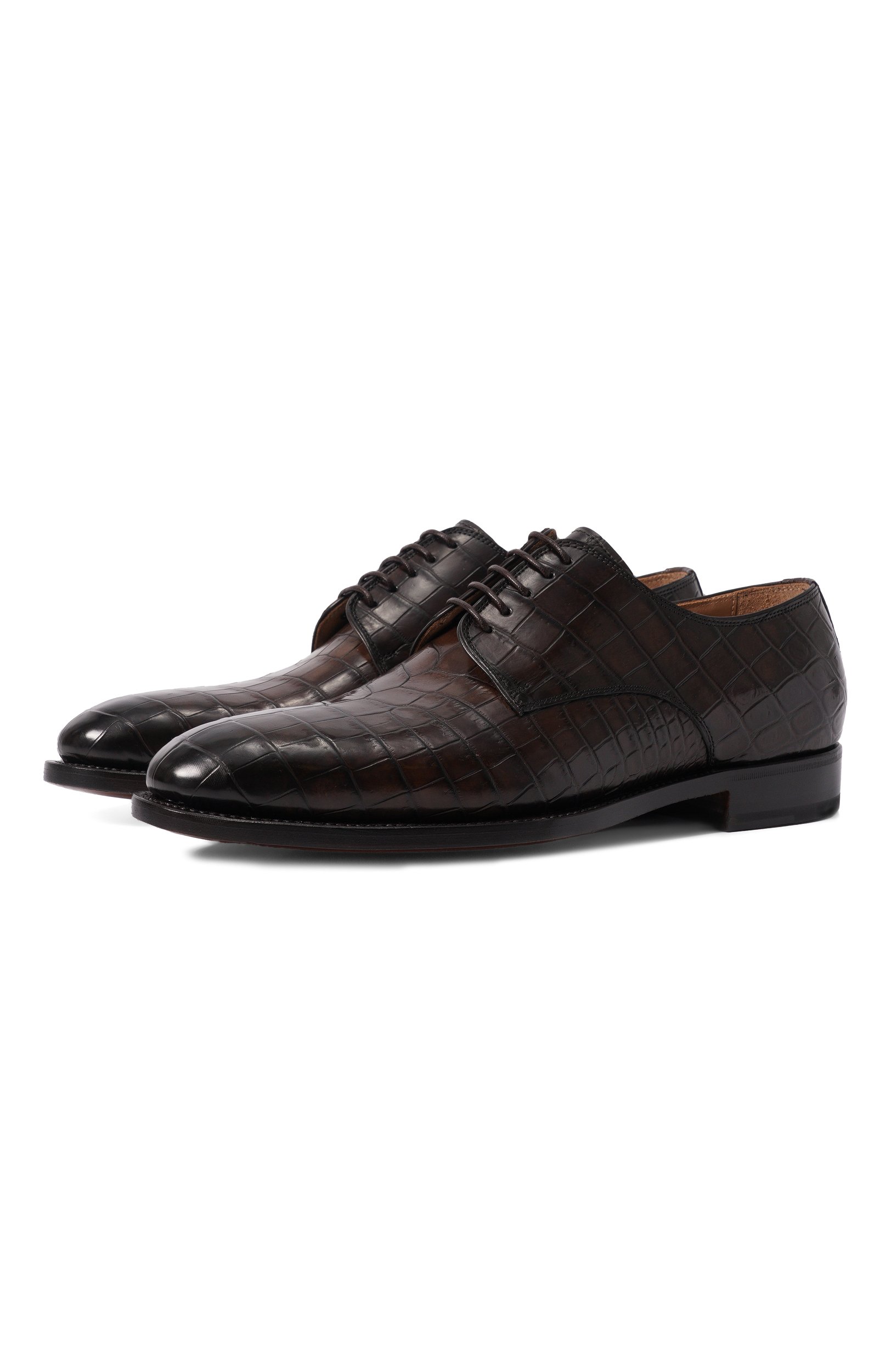 Дерби из кожи крокодила KITON, арт. USSA101N00102, фото 1