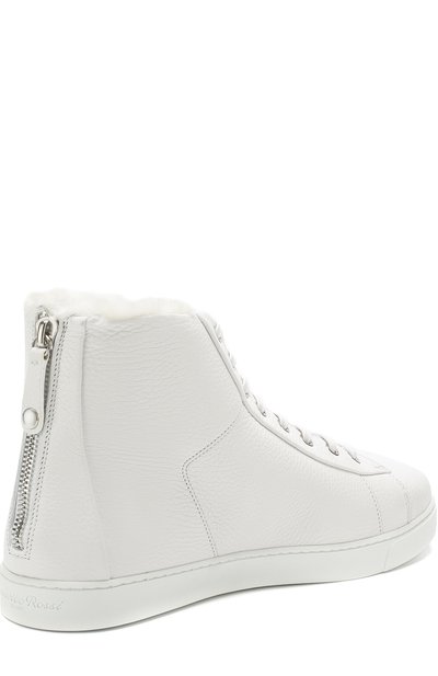Высокие кожаные кеды на молнии с внутренней меховой отделкой GIANVITO ROSSI, арт. S20391.M1WHT.B0XBIAN, фото 4