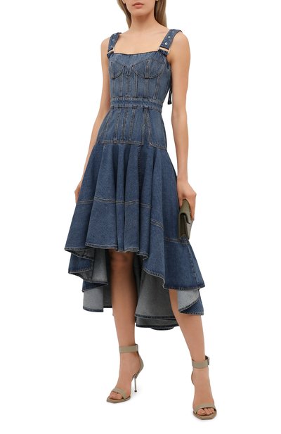 Джинсовое платье ALEXANDER MCQUEEN синего цвета по цене 263500 руб., арт. 654852/QMABC, фото 2 Джинсовое платье ALEXANDER MCQUEEN, арт. 654852/QMABC, фото 2