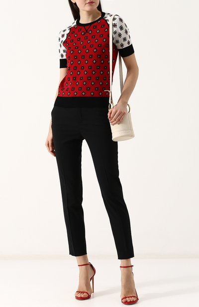 Однотонные брюки прямого кроя из эластичной шерсти REDVALENTINO, арт. PR3RB0B0/15N, фото 2