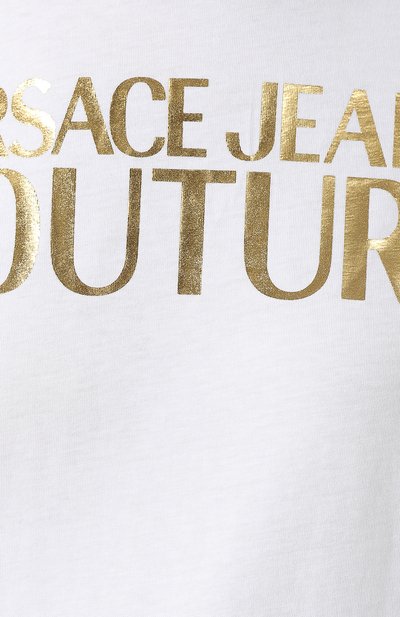 Хлопковая футболка VERSACE JEANS COUTURE, арт. B2HUA7GT-UDP613 L0G0 G0LD/36255, фото 5
