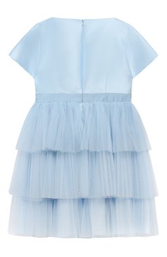 Детское платье LANVIN голубого цвета, арт. 4L1611/LA960/10-14 | Фото 2 (Материал внешний: Синтетический материал; Рукава: Короткие; Материал подклада: Хлопок; Статус проверки: Проверена категория; Девочки Кросс-КТ: Платье-одежда; Случай: Вечерний; Ювелирные украшения: Назначено; Драгоценные камни: Проставлено; Материал спл�ава: Проставлено)
