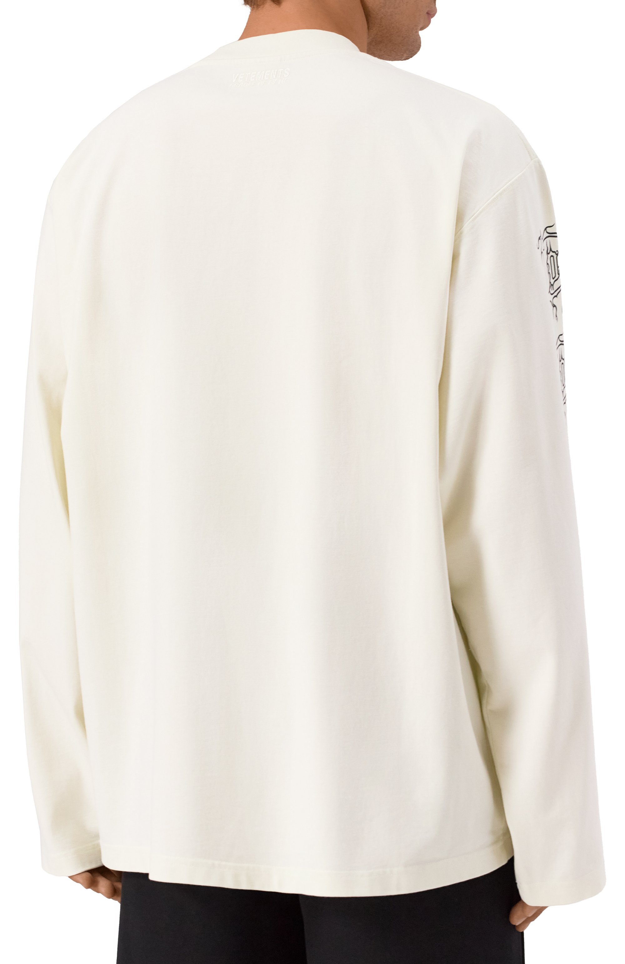 Хлопковый лонгслив VETEMENTS, арт. UCF76LS100I/1100 INTERL0CK, фото 4