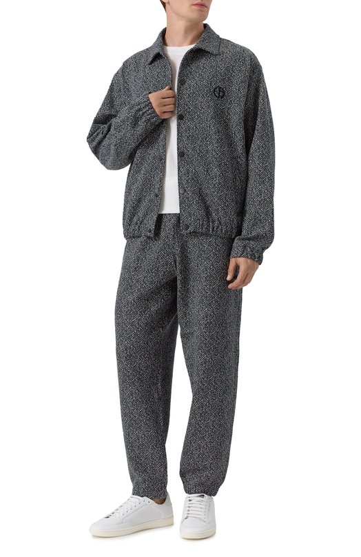 Бомбер из хлопка и кашемира Giorgio Armani GM002488/AF20656 Чёрно-белый  GM002488/AF20656 Фото 2