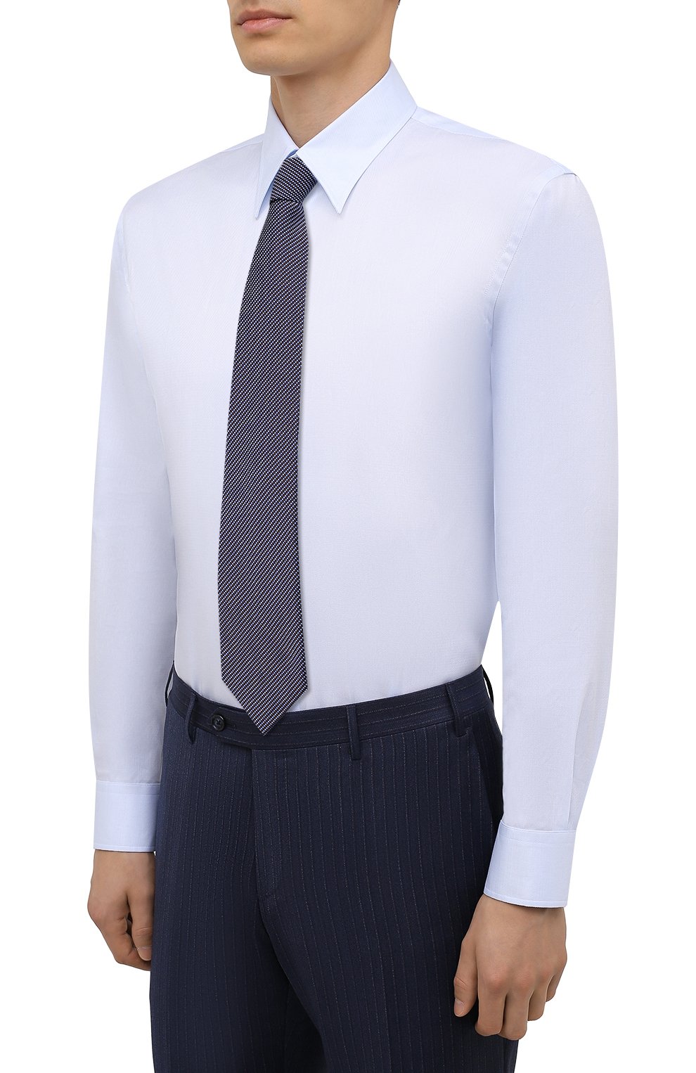 Хлопковая сорочка GIORGIO ARMANI светло-голубого цвета по цене 59500 руб., арт. 1WGCCZ70/TZ992, фото 4 Хлопковая сорочка GIORGIO ARMANI, арт. 1WGCCZ70/TZ992, фото 4