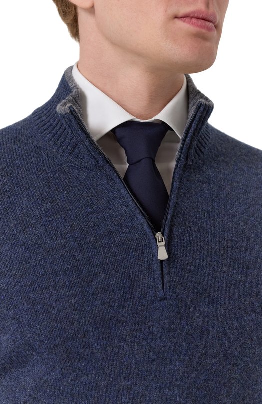Шерстяной галстук Brunello Cucinelli M032P0018 Синий  M032P0018 Фото 2