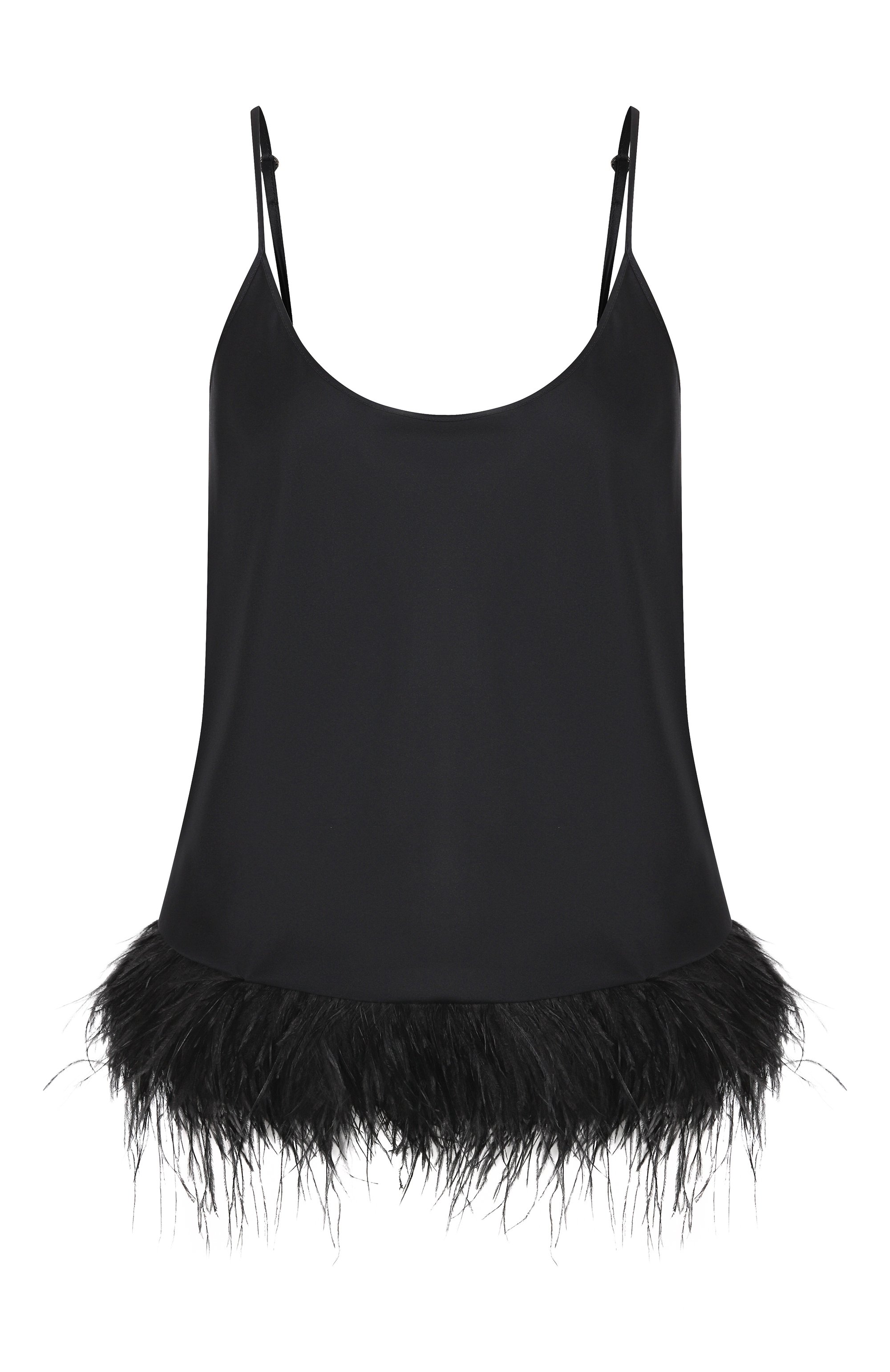 Шелковый топ с отделкой перьями EDOMO, арт. T002007FW2324, фото 1