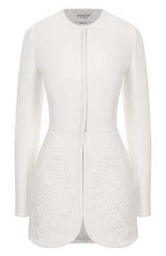 Женский жакет из вискозы GIAMBATTISTA VALLI белого цвета, арт. 25SSSVCA6020/91EMB | Фото 1 (Авт�оматизация ТО: Проставлено; Рукава: Длинные; Автоматизация состава: Проставлено; Материал внешний: Вискоза; Длина (для топов): Удлиненные; Женское Кросс-КТ: Жакет-одежда; Случай: Вечерний; 1-2-бортные: Однобортные; Стили: Классический)