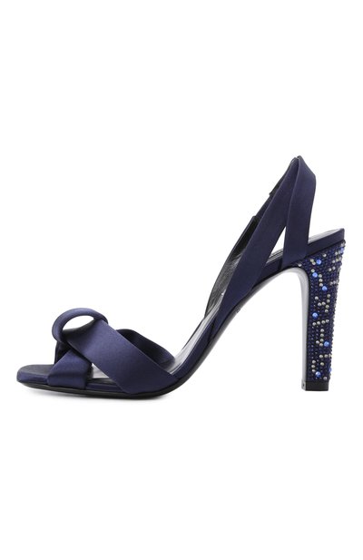 Текстильные босоножки GIORGIO ARMANI синего цвета по цене 139500 руб., арт. GW003850/AF28194, фото 4 Текстильные босоножки GIORGIO ARMANI, арт. GW003850/AF28194, фото 4
