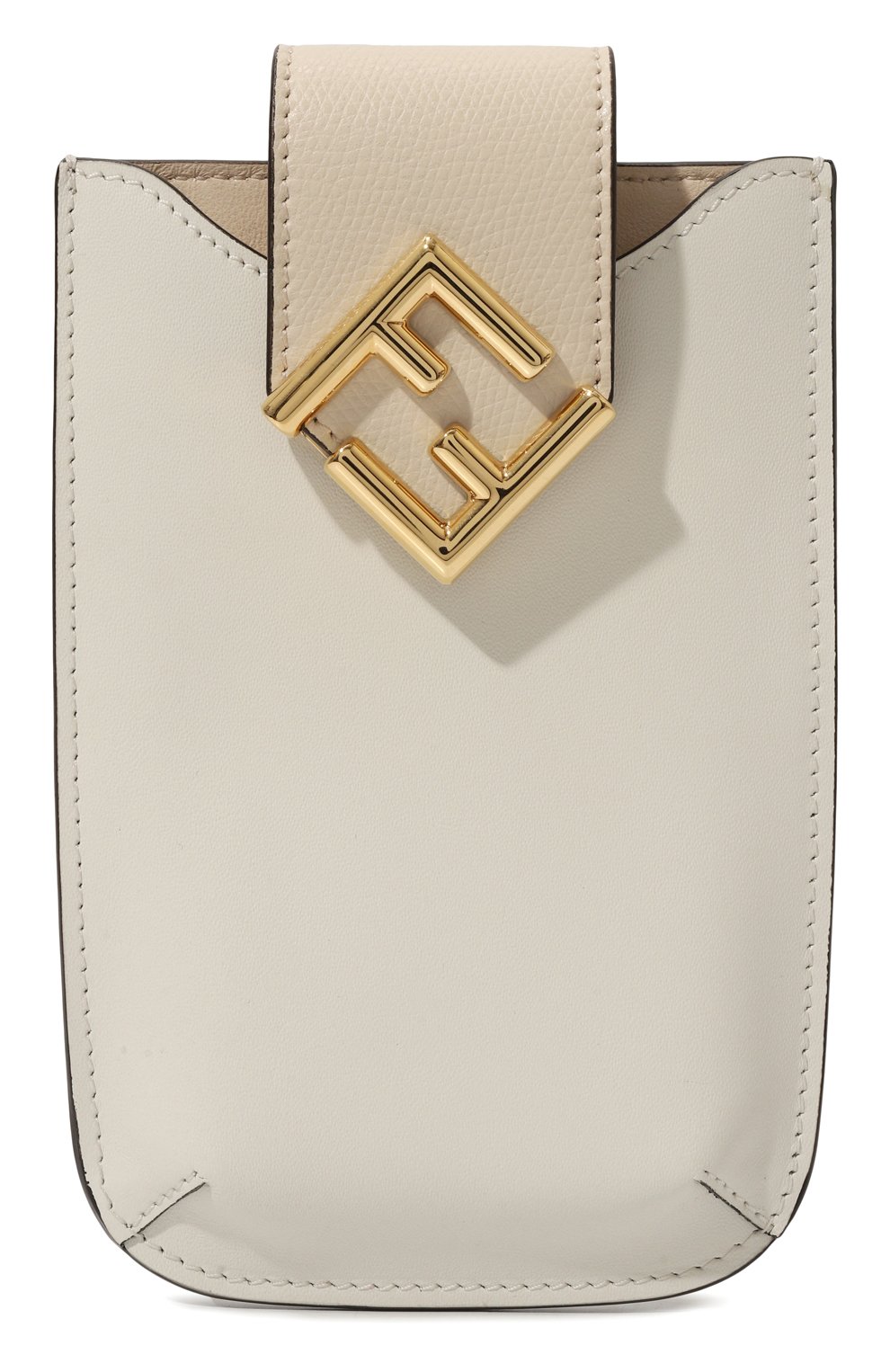 Кожаный чехол для телефона FENDI кремового цвета по цене 76450 руб., арт. 7AS188 ALWA, фото 1 Кожаный чехол для телефона FENDI, арт. 7AS188 ALWA, фото 1