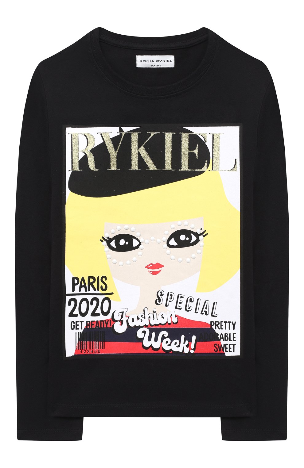 Хлопковый лонгслив SONIA RYKIEL ENFANT, арт. 20W1TS04, фото 1