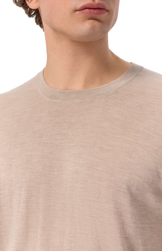 Джемпер из кашемира и шелка Brunello Cucinelli M2300100 Бежевый  M2300100 Фото 5
