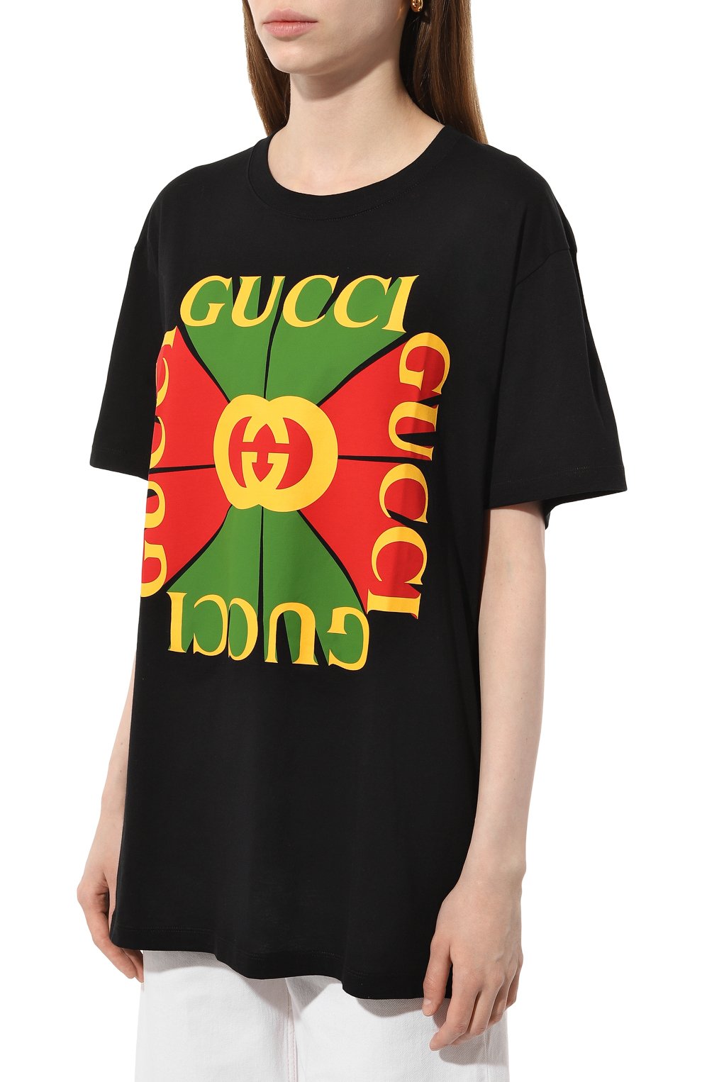 Хлопковая футболка GUCCI, арт. 717422/XJE6E, фото 3