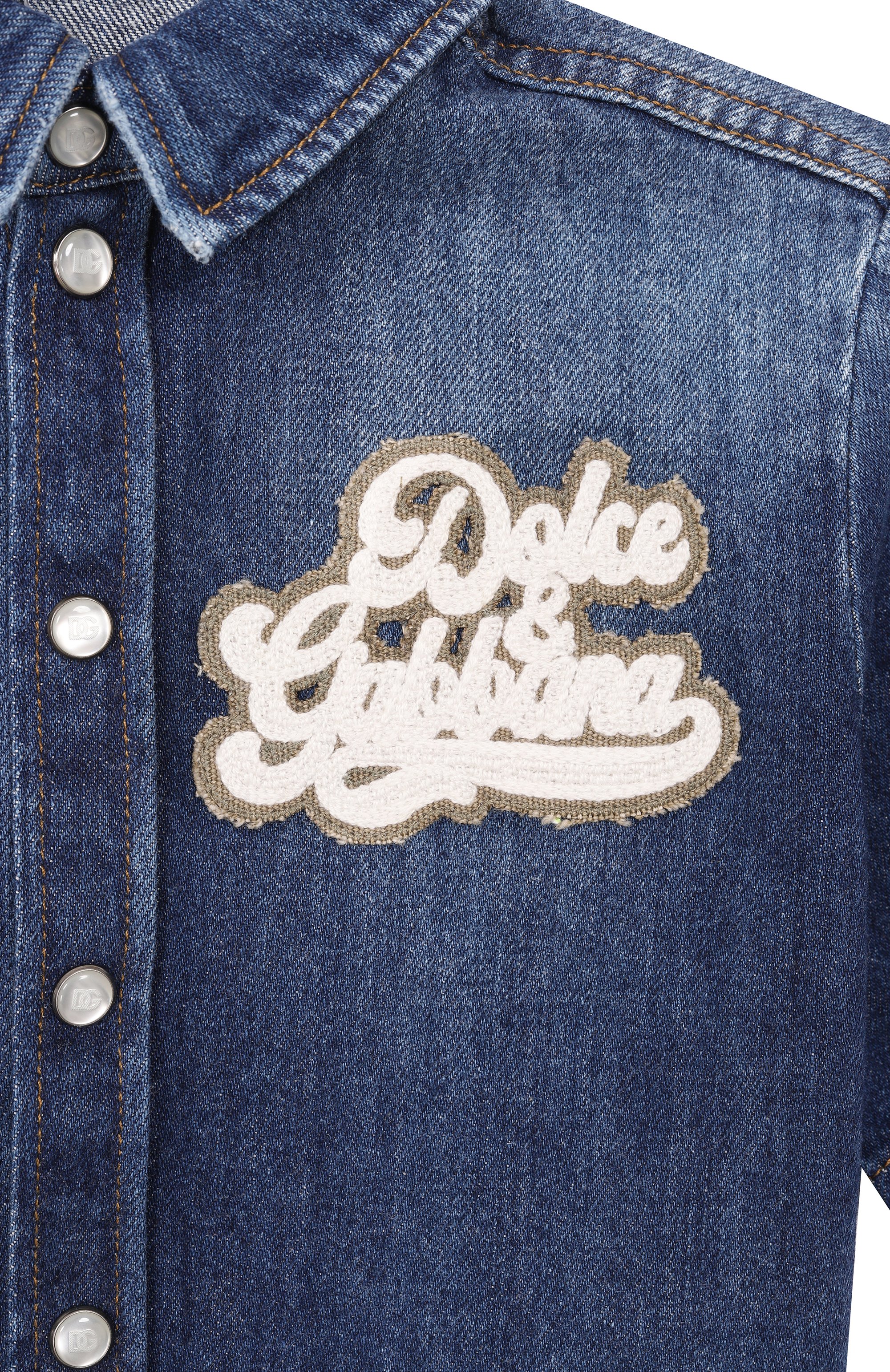 Джинсовая рубашка DOLCE & GABBANA темно-синего цвета по цене 41750 руб., арт. L44S77/LDD66, фото 3 Джинсовая рубашка DOLCE & GABBANA, арт. L44S77/LDD66, фото 3