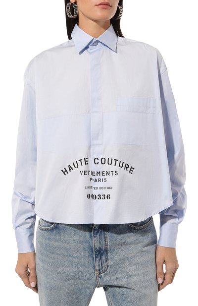Хлопковая рубашка VETEMENTS, арт. UE54SH280N, фото 3