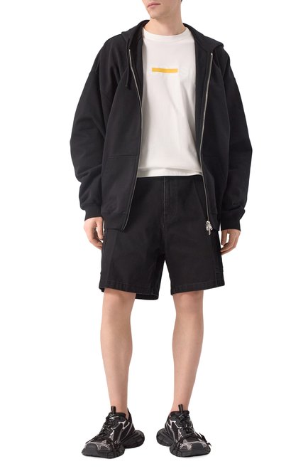 Мужские джинсовые шорты VETEMENTS черного цвета, арт. UA66SS520B | Фото 2 (Драгоценные камни: Проставлено; Материал сплава: Проставлено; Длина Шорты М: До колена)
