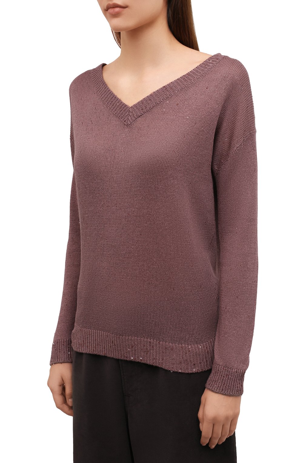 Пуловер из смеси льна и шелка BRUNELLO CUCINELLI, арт. M10550222, фото 3