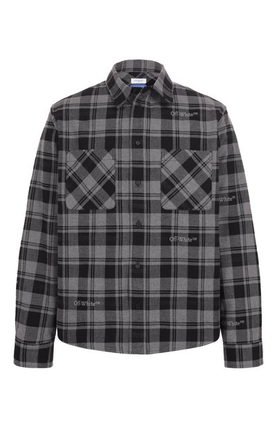 Мужская хлопковая рубашка OFF-WHITE, арт. 0MGE030C99FAB001