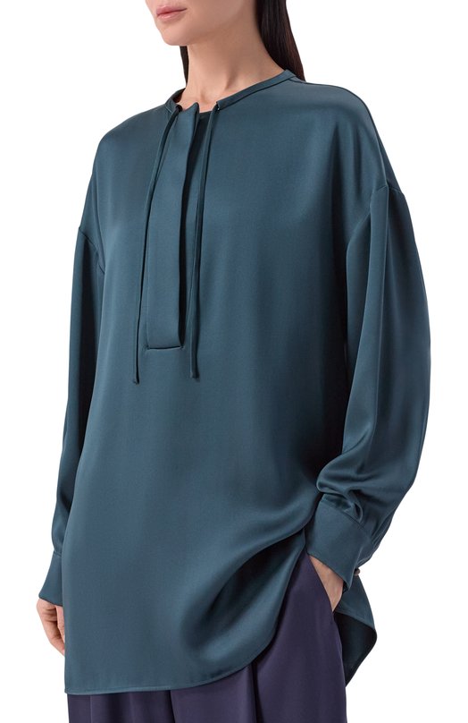 Атласная блузка Giorgio Armani GW002564/TE10101 Зелёный  GW002564/TE10101 Фото 3